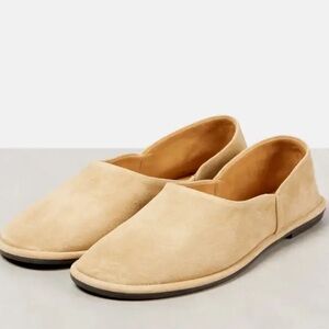 Tan Faux Suede Slip-On Flats